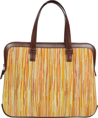 Herm&egrave;s Escapada Handbag Vibrato Orange Leather Handbag (Pre-Owned)