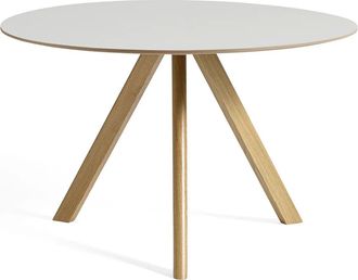 HAY Copenhague CPH20 2.0 Tisch &Oslash; 120 cm, Eiche lackiert / Linoleum off-white
