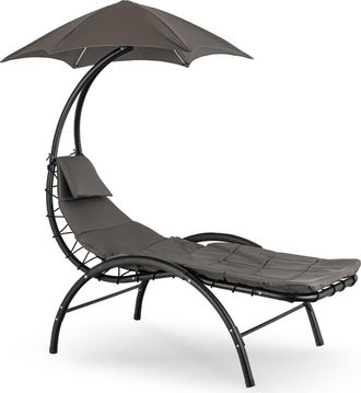 OEM Tumbona De Jard&iacute;n Carpa Con Sombrilla Gris