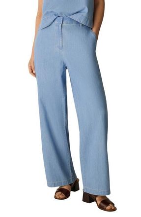 Eileen Fisher Wide Leg Organic Cotton Denim Pants in Light Wash at Nordstrom, Size Xx-Small