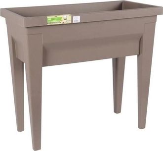 Eda Eda - Espacio Huerto Con Mesa City Veg+table - 73 X 38,5 X H 68 Cm - 57 L - Topo