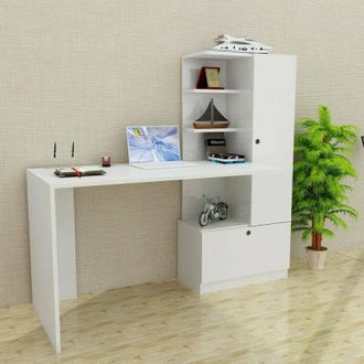Dmora Escritorio Mars, Escritorio Multiusos, Mesa De Oficina Para Pc, El Plan De Trabajo, 120x62h74 Cm, Blanco, Con Embalaje Reforzado - Dmora