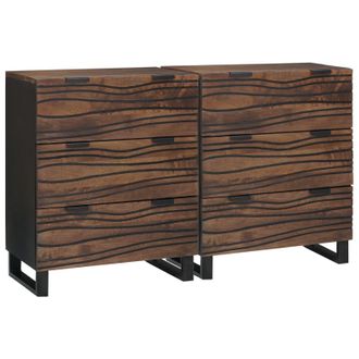 Berkfield Home Sideboards with Drawer with Storage 2 pcs Brown Medium Solid wood