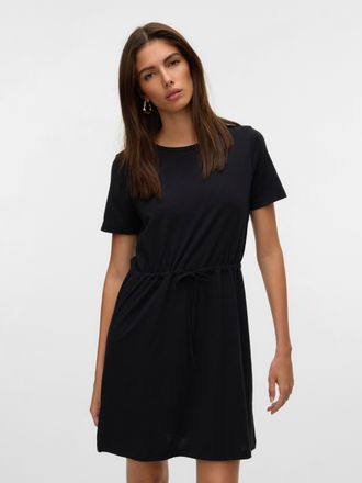 Vero Moda VMLUNA SS SHORT STRING DRESS JRS NOOS Baumwollmischung, regular fit