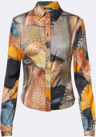 Roberto Cavalli Camicia in seta con stampa