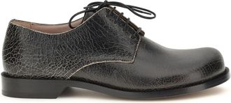 Loewe Mens Derby Lace-Ups Campo Black-Cream Calf Leather Lace-Up Shoes Black/cream Flat