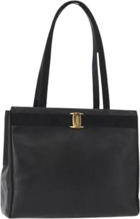 Ferragamo Pre-owned Tote Bag - Dames - Vintage Shopper - Zwart - ONE Size - Leer - Vintage