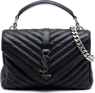 Saint Laurent Pre-owned Saint Laurent Medium Chevron Embossed Leather Monogram College Satchel Ladies ZZL43PRPWPCA1V1V