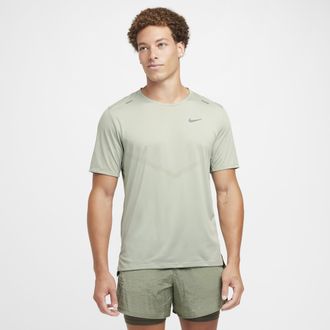 Nike Mens Rise 365 Dri-FIT Short-Sleeve Running Top in Green | CZ9184-372
