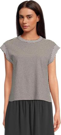 Madewell Womens Madewell Linen Muscle Top Dark Surplus Striped Cap Sleeve RED1338