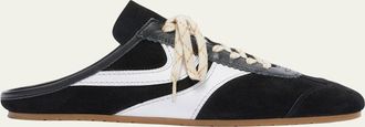 Dries Van Noten Mens Suede and Leather Mule Sneakers