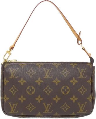 Louis Vuitton Marron Coated Canvas Pouch (Pre-Owned)