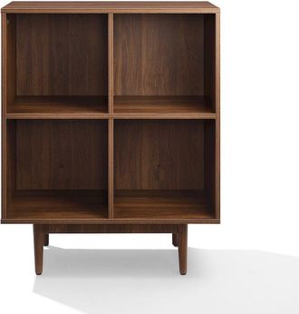 Crosley Furniture Liam 4 Cube Record Storage Media Stand Walnut