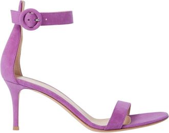 Gianvito Rossi Suede Stiletto Sandals - female - Gianvito Rossi - High Heel Sandals - Pink - 8 UK - Shoes