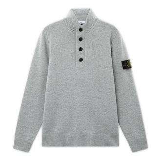 Stone Island Wol Trui met Col - Heren - Coltruien - Grijs - M - Wol - Truien & Vesten