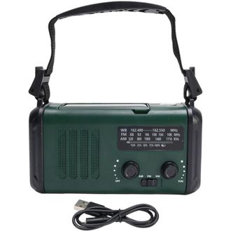 OEM Radio Solar Crezuo Con Manivela, Bater&iacute;a De 10000 Mah, Am/fm/informaci&oacute;n Meteorol&oacute;gica Noaa, Con Luz De Lectura Y Linterna Para Actividades Al Aire Li