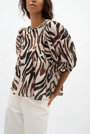 Inwear Rosaliew Crew Neck Blouse In Haze Zebrah