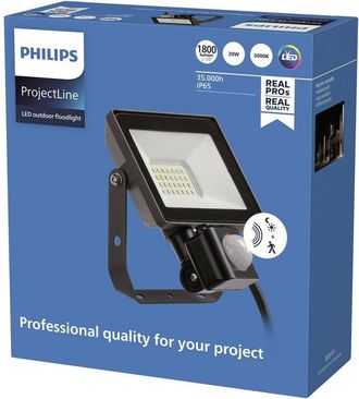 Philips Led Projectline Negro 20w 3000k Proyector Exterior