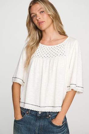 Pilcro Flutter-Sleeve Swing Blouse