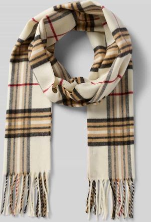 Christian Berg Schal mit Ausfransungen in Offwhite, Größe 1