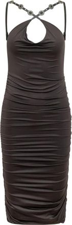 Pinko Cassino Dress - Dames - Casual kleedjes - Zwart - L - Leer - Kleedjes