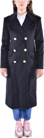 Max Mara Zwarte Alpaca Double-Breasted Jas - Dames - Mantel - Zwart - XS - Wol - Jassen