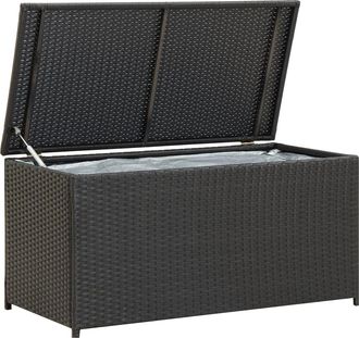 vidaXL Baule Da Giardino In Polyrattan 100x50x50 Cm Nero - Vidaxl