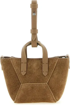 Brunello Cucinelli Tassen, Dames, Bruin, ONE Size, Leer, BC Duo Micro Bag