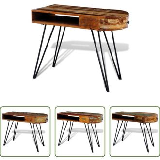 vidaXL Scrivania vintage - Scrivania in Legno Massello di Recupero con Gambe in Ferro