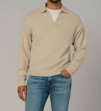 Joe's Relaxed Polo Sweater In Simply Taupe