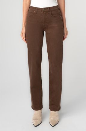 Liverpool L.A. Kennedy High Waist Straight Leg Jeans in Carob Brown at Nordstrom, Size 16