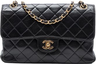 Chanel Pre-owned Womens Medium Quilted Lambskin Double Sided Flap - Black Leather - One Size