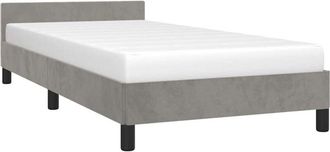 vidaXL Bed Frame without Mattress Light Grey 90x190cm Single Velvet vidaXL