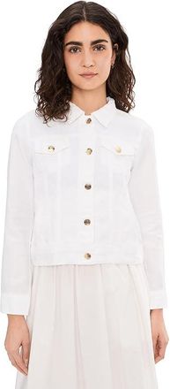 Lilly Pulitzer Seaspray Linen Jacket Womens Coat Resort White : XS