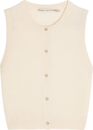 Alice & Olivia Loly Cashmere-blend Vest - Ecru - S (UK8-10 / S)