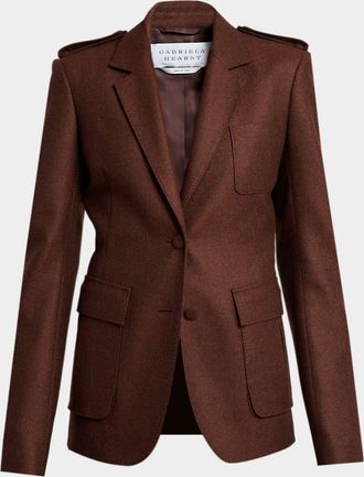 Gabriela Hearst Louisa Wool-Cashmere Flannel Blazer