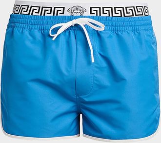 Versace Men & apos;s Golfo Greca Double-Waistband Swim Shorts