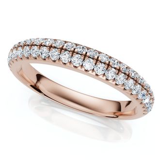Pompeii3 1/4Ct Micro Pave Diamond Wedding Ring 1/2 Eternity Band 14k Gold Lab Grown