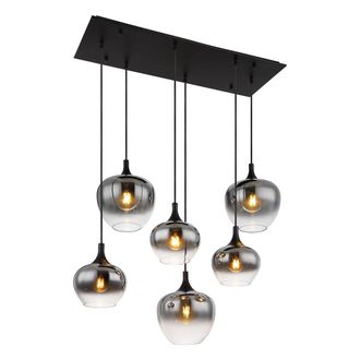 Globo Lighting L&aacute;mpara Colgante - Maxy - Negro - Vidrio Vidrio Ahumado - - Globo