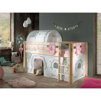 Les Tendances Les Tendances - Cama De Media Altura 90x200 Con Somier Y Funda Birdy Vipack Pino - Madera