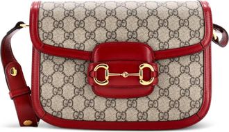 Gucci Horsebit 1955 Shoulder Bag GG Coated Canvas with Leather Small crossbody bag - Marrone