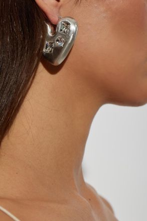 Jacquemus Heart-shaped Earrings, Womens, Silver