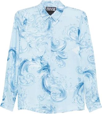 Versace Jeans Couture printed shirt - Dames - Overhemden - Blauw - M - Overhemden
