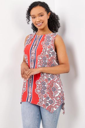 Roman Paisley Border Print Vest Top