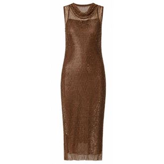 Pinko Pinko Jurken - Dames - Feestkleedjes - Bruin - S - Kleedjes