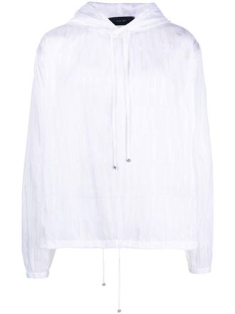 Amiri all-over logo print hoodie - men - Nylon - M - White