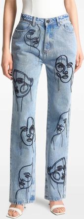 Mani&egrave;re De Voir Jeans Audrey con ricamo - Blu