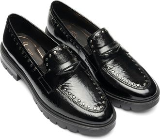 Ara Cardiff Studded Penny Loafer in Black 2 at Nordstrom, Size 6.5