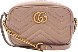 Gucci Pre-owned Borsa a Spalla Mini GG Marmont in Pelle - - Pre-owned - Donna - Beige - ONE SIZE