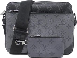 Louis Vuitton Black Gris Coated Canvas Shoulder Bag (Pre-Owned)